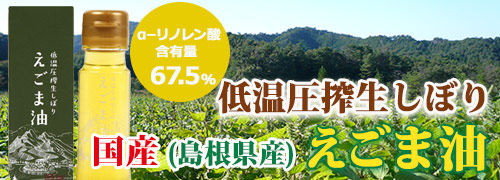 国産　島根県産　低温圧搾生しぼり　えごま油