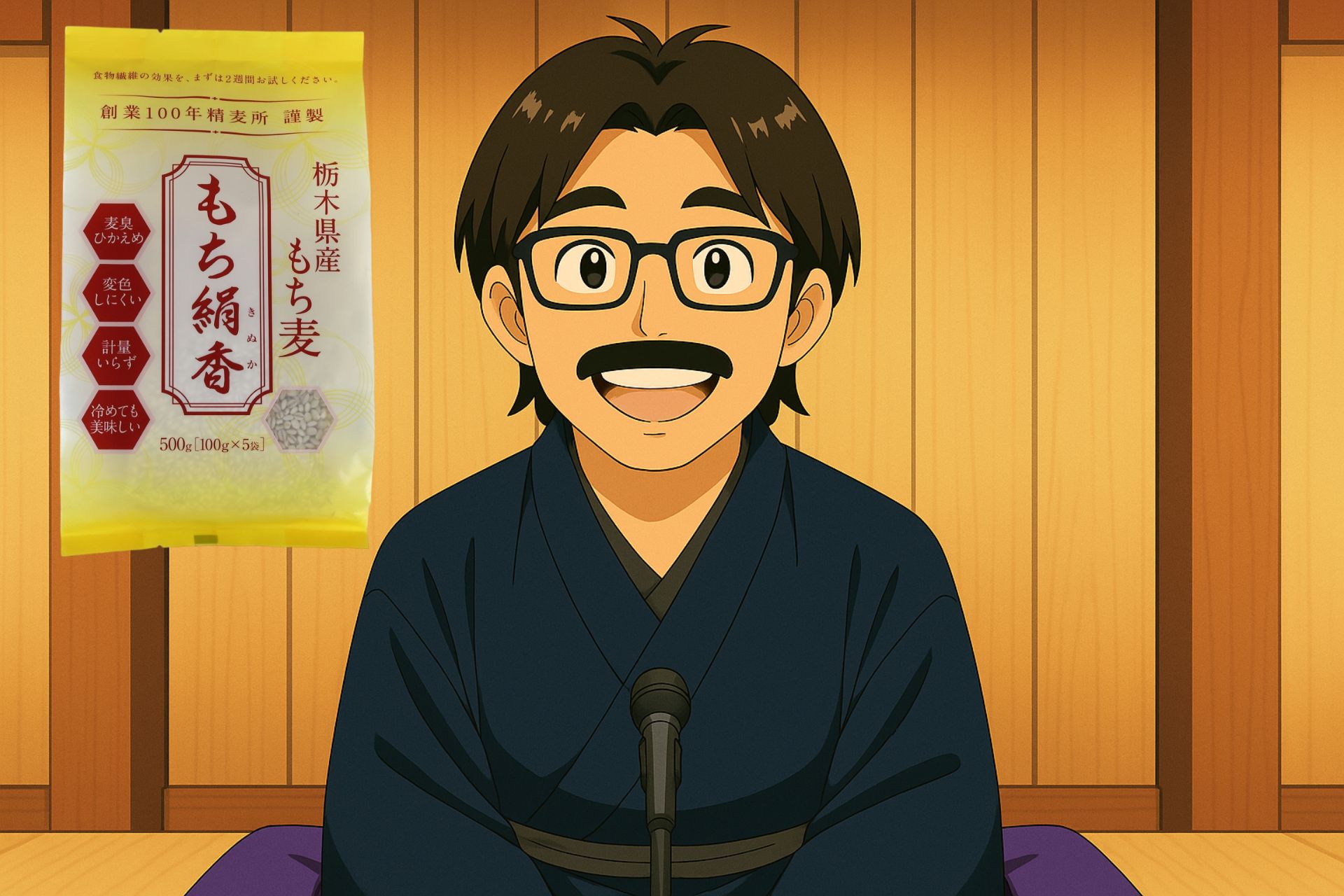 もち絹香を落語風で紹介