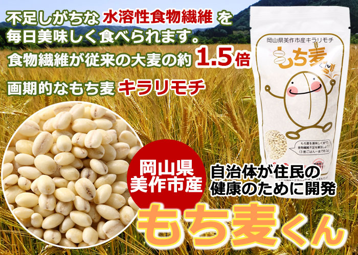 岡山県美作市産 キラリモチ もち麦くん 300g