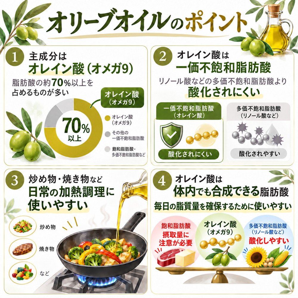 オリーブオイルのポイント
